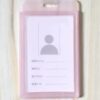 Transparent 614 Plastic Card Sleeve ID Badge Case Clear Bank Credit Card Badge Holder Accessories Expression My Personality pink front
