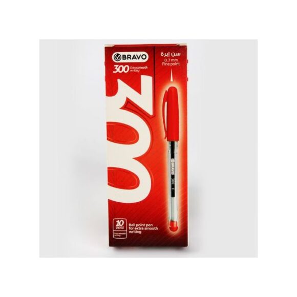 Ball Pen Bravo 300-10pen red front