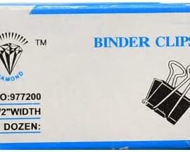 Binder Clips Black Set 12pcs 12mm