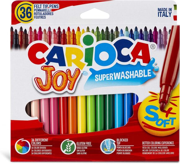 CARIOCA JOY SUPER WASHABLE FELT TIP PEN PACK OF 36