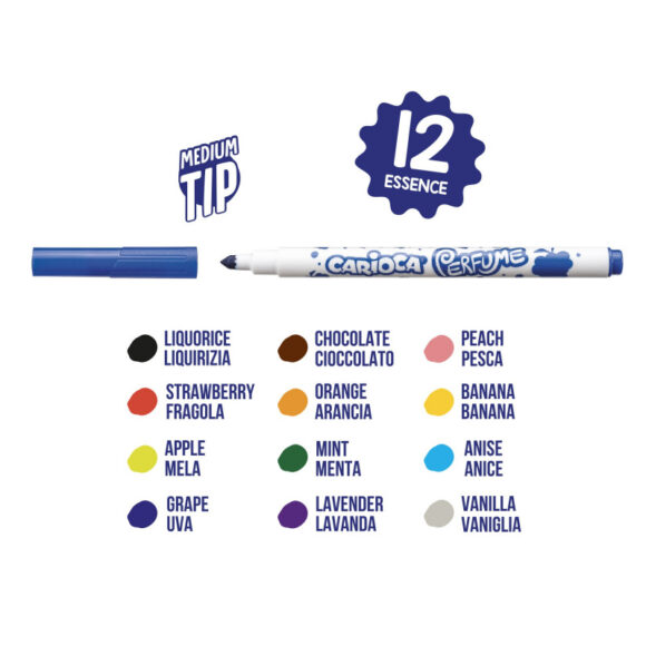⁦Carioca FELT TIP PENS PERFUME?pack of12⁩ - الصورة ⁦3⁩