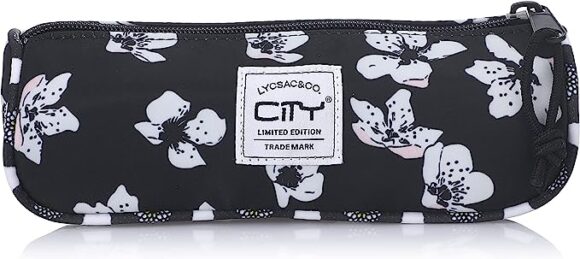 City satin eclair blooms pencil case for girls 0.5l