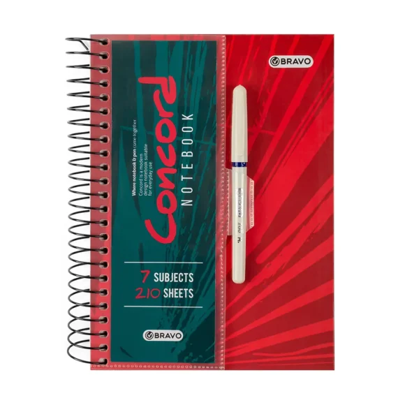 Concord Notebook With Pen B5 - Red