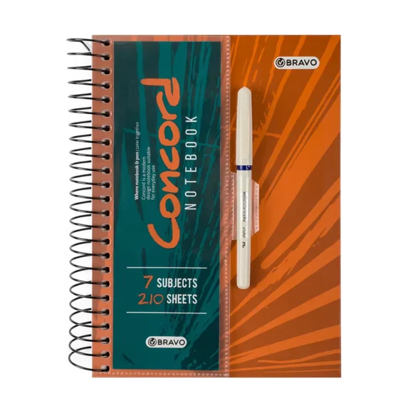 Concord Notebook With Pen B5 - Orange