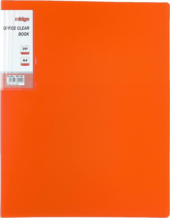 Display Book, 30 Pockets, A4  neon orange
