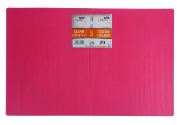 Display Book, 20 Pockets, A4 neon pink