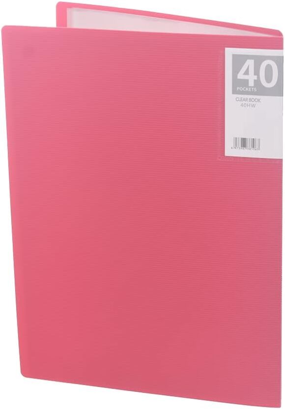 Display Book, 40 Pockets, A4 neon pink