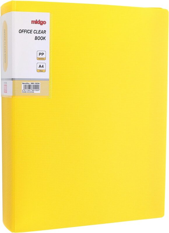 Display Book, 40 Pockets, A4  neon yellow