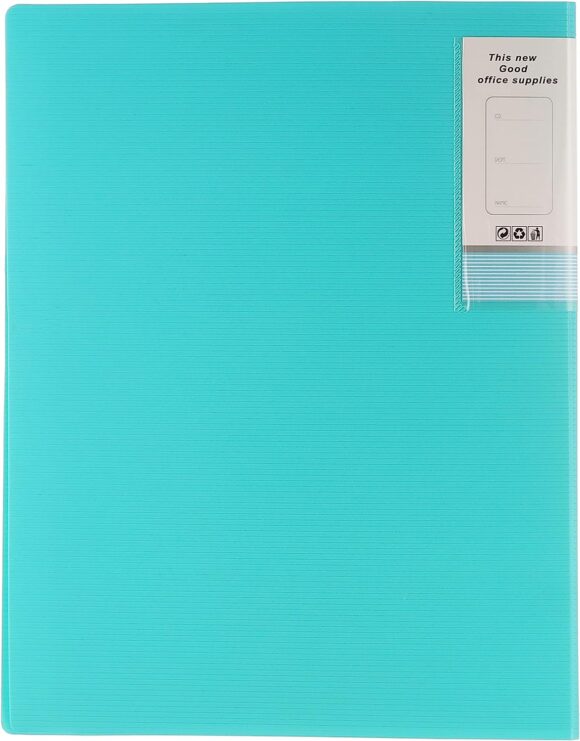 Display Book, 60 Pockets, A4  neon blue