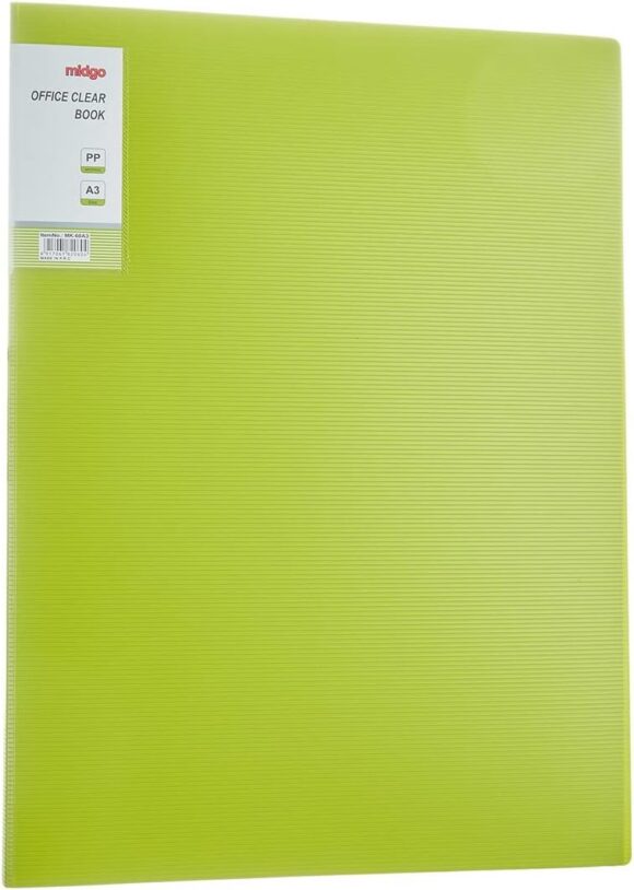 Display Book, 60 Pockets, A4  neon green