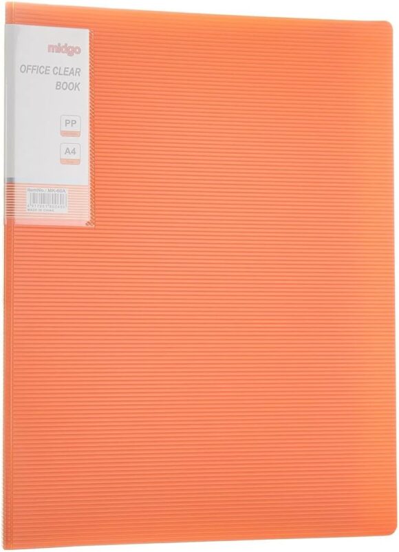 Display Book, 60 Pockets, A4  neon orange