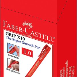 Faber- castell ballpoint RED pen GRIP X10 1,0mm pack of 10
