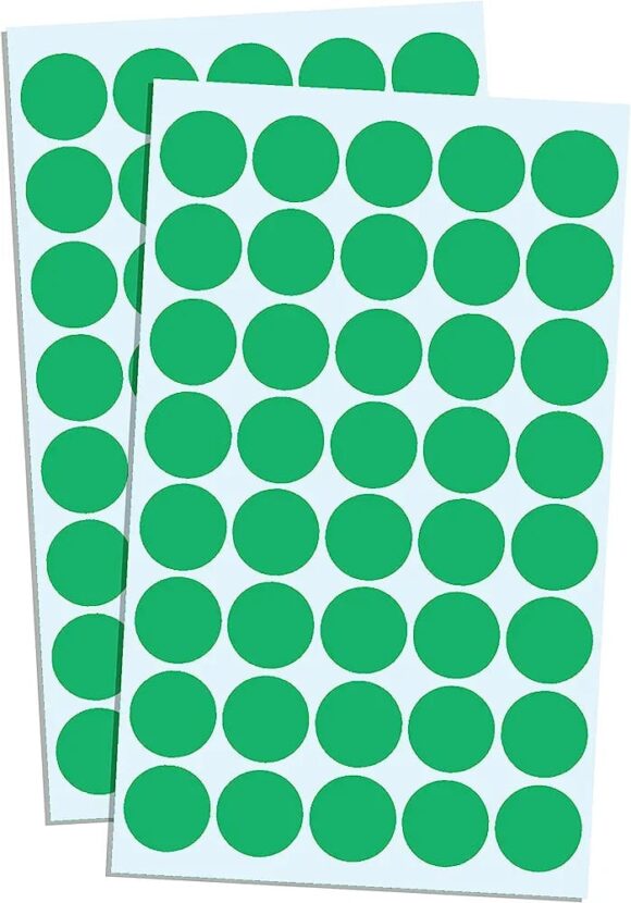 PACK OF Green LABEL 12mm