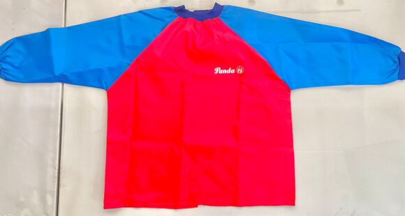 Panda children's painting apronRed blue - L