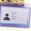 Plastic Card Sleeve ID Badge Case with Badge Reel Clear Bank Credit Card Badge Holder Credential Holder Accessories purplefront