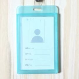 Transparent 614 Plastic Card Sleeve ID Badge Case Clear Bank Credit Card Badge Holder Accessories Expression My Personalityblue front