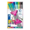 Transparent packaging containing 10 triplus fineliner and 3 triplus fineliner for free