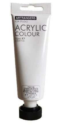 Acrylic Paint Colour - Titanium White 75 ml tube