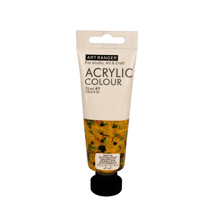 Acrylic Paint Glitter GoldColour-75 ml tube