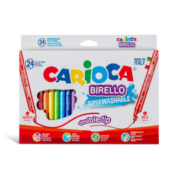 Carioca DOUBLE TIP FELT TIP PENS BIRELLO pack of24