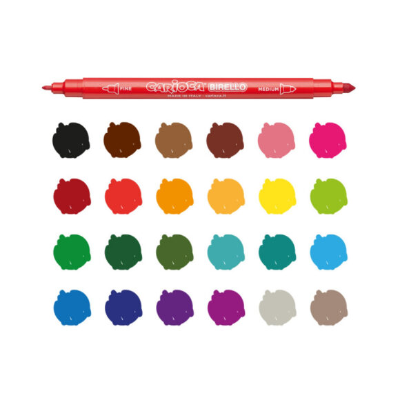 ⁦Carioca DOUBLE TIP FELT TIP PENS BIRELLO pack of24⁩ - الصورة ⁦4⁩