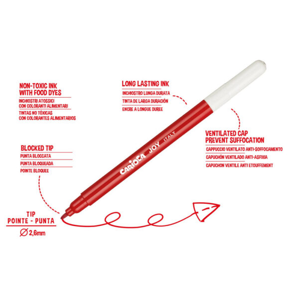⁦CARIOCA JOY SUPER WASHABLE FELT TIP PEN PACK OF 60⁩ - الصورة ⁦2⁩