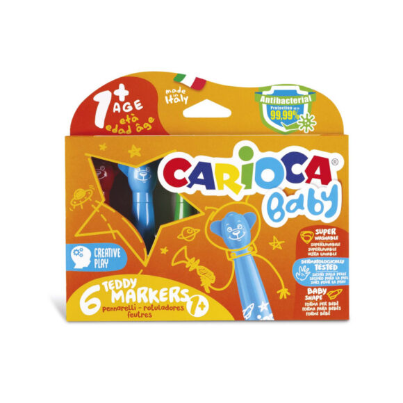 CARIOCA TEDDY MARKERS BABY pack of 6
