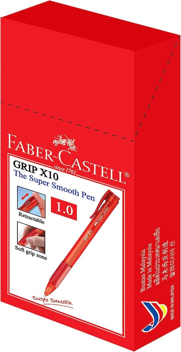 Faber- castell ballpoint Red pen  1,0mm pack of 10