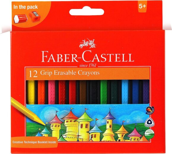 Faber-Castell Grip Erasable Crayon Pack of 12