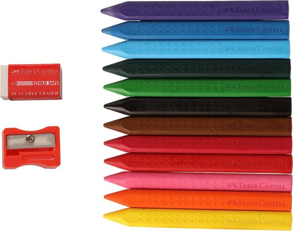 ⁦Faber-Castell Grip Erasable Crayon Pack of 12⁩ - الصورة ⁦2⁩