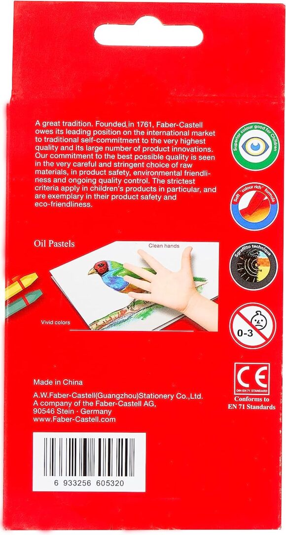 ⁦Faber-Castell Oil Pastel Crayons Pack of 12⁩ - الصورة ⁦2⁩