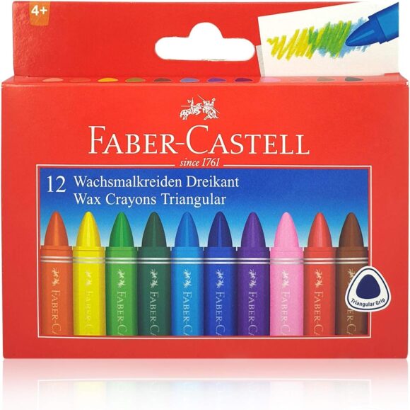 Faber Castell Triangular Wax Crayons pack of 12