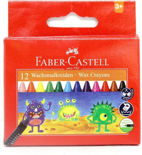 ⁦Faber Castell Wax Crayons  Pack Of 12⁩ - الصورة ⁦2⁩