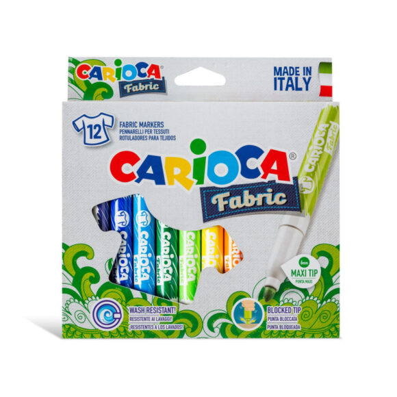 Carioca FABRIC FELT TIP PENS MAXI TIP pack of 12