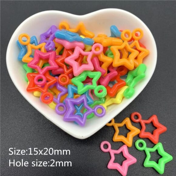Pack of Plastic  coloured stars