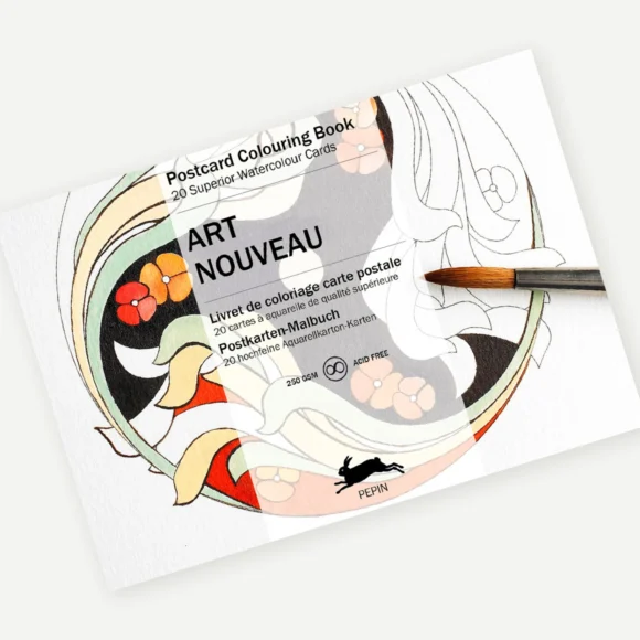 Pepin Postcard Colouring Book Art Nouveau