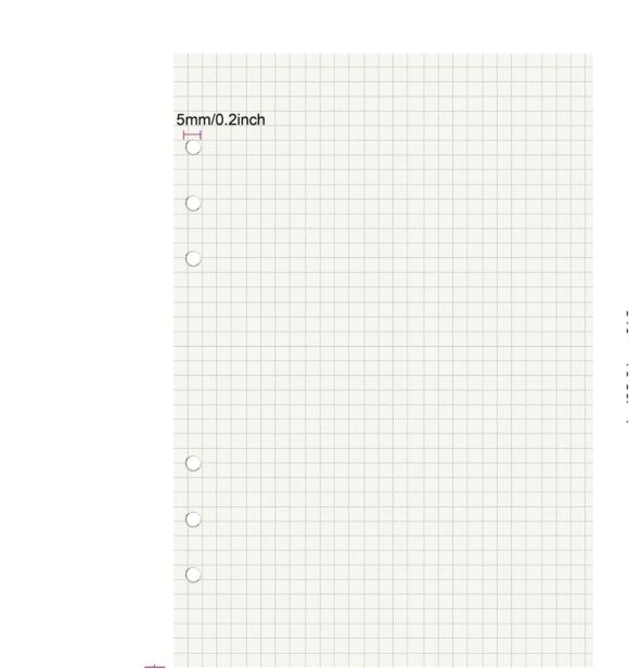 refill 5mm Square Insert A4 6 Hole Binder 50sheets