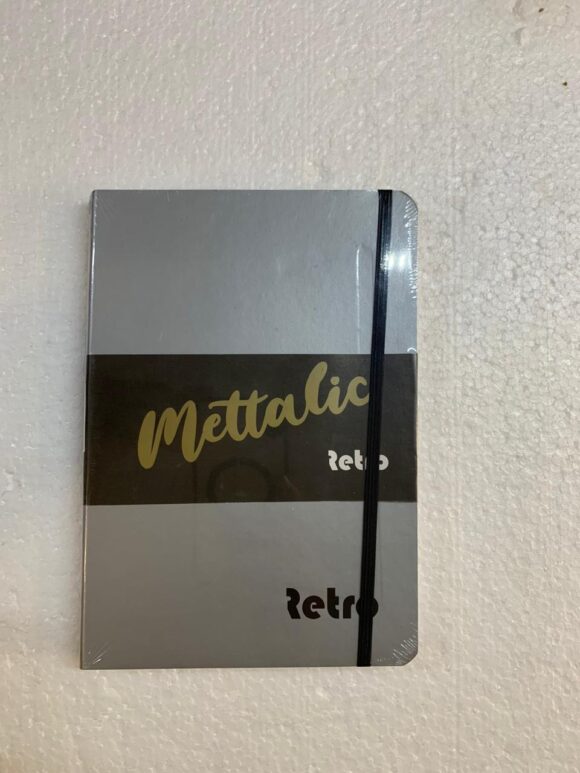 Retro lined notebook mettalic