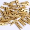 Wood Clip Clothespins Medium - Gold