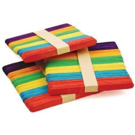 Wooden Ice Cream Sticks 50pcs (coloured )