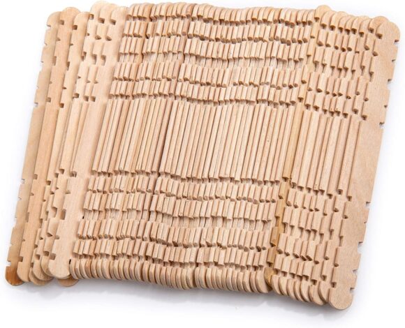 ⁦Wooden Ice Cream Sticks 50pcs (cutting )⁩ - الصورة ⁦2⁩