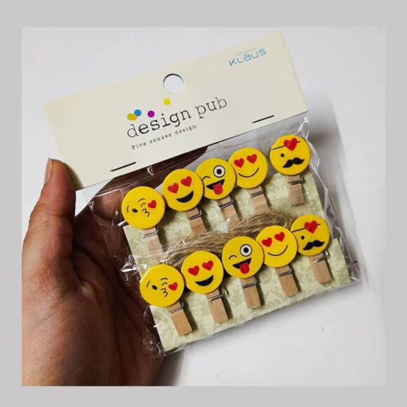 Wooden Photo  Clips- Emoji