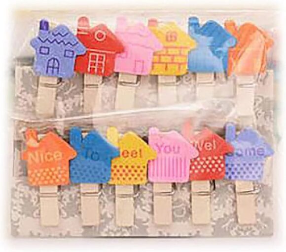 Wooden Photo  Clips- HOME